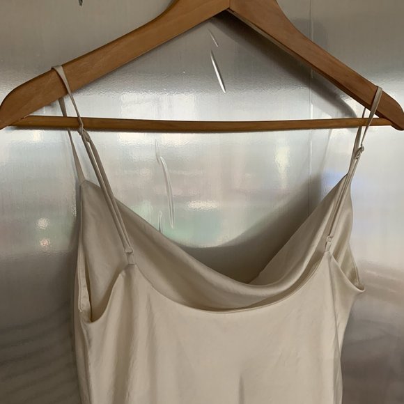 Wilfred Only Satin Cowlneck Slip Dress Midi Bias Ivory Small Bridal Bachelorette - Picture 6 of 6